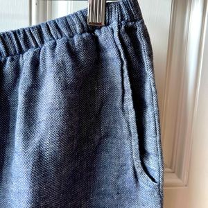 FLAX wide leg linen indigo tweed. Lagenlook Never worn! Heavier weight